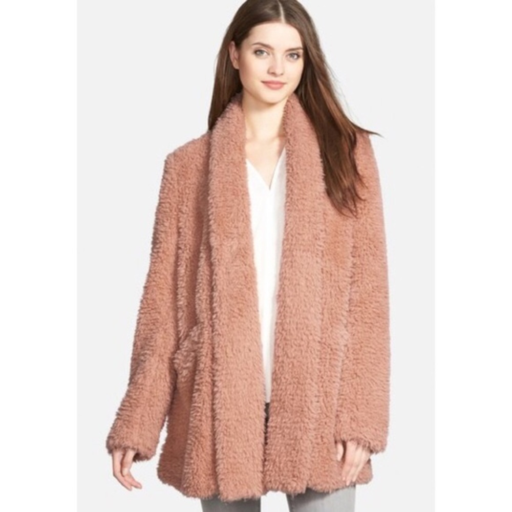 Kenneth Cole Blush Teddy Bear Coat